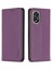 Bınfen Color BF18 Oppo A38 4g Darbeye Dayanıklı Deri Kapak Kart Tutucu Stand Telefon Kılıfı-Koyu Mor (Yurt Dışından) 1