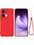 Oppo RENO13 Pro 5g Sıvı Silikon Kılıf Telefon Arka Kapağı El Kayışı Ile-Kırmızı (Yurt Dışından) 1