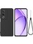 Oppo A80 5g Kılıf Sıvı Silikon Çizilmez Telefon Kılıfı El Kayışı Ile-Siyah (Yurt Dışından) 1