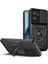 Oppo Reno7 5g (Global) Darbeye Dayanıklı Tpu+Pc Kılıfı Halka Destekli Kayar Kamera Koruyucu Çizilmez Arka Kapak-Siyah (Yurt Dışından) 1