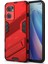 Oppo Reno7 5g (Global) Sert Pc + Yumuşak Tpu Telefon Arka Kapak Koruyucu Kılıf Kickstand ile Düşmeye Karşı Telefon Kılıfı - Kırmızı (Yurt Dışından) 4