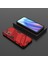 Oppo Reno7 5g (Global) Sert Pc + Yumuşak Tpu Telefon Arka Kapak Koruyucu Kılıf Kickstand ile Düşmeye Karşı Telefon Kılıfı - Kırmızı (Yurt Dışından) 5