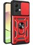 Motorola Moto G84 5g Kılıf Sürgülü Lens Kapağı Pc+Tpu Ayaklı Cep Telefonu Kılıfı-Kırmızı (Yurt Dışından) 1