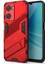 Oppo A57 4G/A57S 4g Combo Pc+Tpu Arka Kılıf Eller Serbest Destekli Şok Emici Kılıf-Kırmızı (Yurt Dışından) 1