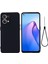 Oppo Reno8 4g Sıvı Silikon Telefon Kılıfı Yumuşak Astarlı Düşmeye Dayanıklı Kılıf Kayışlı-Siyah (Yurt Dışından) 1