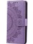 Oppo A58 5g Için Cep Telefonu Kılıfı, Baskılı Mandala Çiçek Desenli Cüzdan Standlı Telefon Kılıfı Askılı-Mor (Yurt Dışından) 4