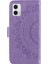 Motorola Moto G73 5g Baskılı Mandala Çiçek Desenli Telefon Kılıfı Cüzdan Standı Telefon Kılıfı Kabuk-Mor (Yurt Dışından) 5