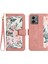 Motorola Moto G84 5g Kılıf Kart Yuvaları Pu Deri Çiçek Telefon Kılıfı-Pembe (Yurt Dışından) 1