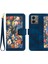 Motorola Moto G84 5g Kılıf Kart Yuvaları Pu Deri Çiçek Telefon Kılıfı-Koyu Mavi (Yurt Dışından) 1