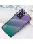 Oppo A57S 4G/A57 4g Gradyan Temperli Cam Telefon Kılıfı, Pc+Tpu Darbeye Dayanıklı Koruyucu Kılıf-Gradyan Mor (Yurt Dışından) 5