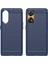 Oppo Reno8 T 4g Için Fırçalanmış Karbon Fiber Dokulu Telefon Kılıfı, Esnek Tpu Telefon Kılıfı-Mavi (Yurt Dışından) 3