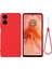 Motorola Moto G04S 4G/G04 4g Kılıf Sıvı Silikon Çizilmeye Dayanıklı Koruyucu Kabuk ve Kullanışlı Kayış-Kırmızı (Yurt Dışından) 1