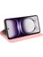 Oppo RENO12 Pro 5g (Global) Kılıf Cilt Dokunuşlu Deri Cüzdan Telefon Kılıfı-Pembe (Yurt Dışından) 5