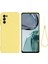 Motorola Moto G62 5g Sıvı Silikon Darbeye Dayanıklı Koruyucu Telefon Kılıfı Yumuşak Elyaf Astarlı Çizilmez Kılıf Kayışlı-Sarı (Yurt Dışından) 1