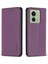 Bınfen Color BF18 Motorola Edge 40 5g Deri Kapaklı Otomatik Emici Manyetik Telefon Kılıfı Kart Tutucu Ile-Koyu Mor (Yurt Dışından) 1