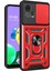 Motorola Moto G72 4g Kickstand Pc+Tpu Telefon Kılıfı Sürgülü Itmeli Çekmeli Kamera Lens Koruma Kılıfı-Kırmızı (Yurt Dışından) 1