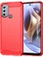 Motorola Moto G31/G41 [arka Parmak Izi Deliği] 1.8mm Tpu Kılıf Fırçalanmış Yüzey Karbon Fiber Doku Telefon Kılıfı-Kırmızı (Yurt Dışından) 1