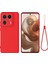 Motorola Edge 50 Ultra 5g/moto X50 Ultra 5g Kılıf Sıvı Silikon Darbeye Dayanıklı Telefon Kılıfı Kayışlı-Kırmızı (Yurt Dışından) 1