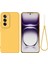 Oppo RENO12 5g (Global) Koruyucu Kılıf Sıvı Silikon Telefon Kılıfı Bilek Kayışı Ile-Sarı (Yurt Dışından) 1