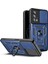 Motorola Edge 20 Pro Sert Pc + Tpu Çift Katmanlı Zırh Telefon Kılıfı Sürgülü Lens Koruması Ayaklı Çizilmeye Kapak Dahili Manyetik Metal Levha - Mavi (Yurt Dışından) 1