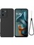 Motorola Moto E15 4g/motorola Moto G05 4g Kılıf Sıvı Silikon Telefon Arka Kapağı El Kayışı Ile-Siyah (Yurt Dışından) 1