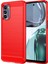 Motorola Moto G62 5g Yumuşak Tpu Telefon Kılıfı Karbon Fiber Doku Fırçalanmış Cep Telefonu Kapağı-Kırmızı (Yurt Dışından) 1