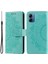 Motorola Moto G14 4g Mandala Çiçek Baskılı Deri Cüzdan Telefon Kılıfı Standı Askılı Kılıf-Yeşil (Yurt Dışından) 1