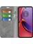 Motorola Moto G84 5g Telefon Kılıfı Manyetik Kapatma Pu Deri Stand Telefon Kılıfı-Gri (Yurt Dışından) 3