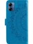 Motorola Moto G14 4g Mandala Çiçek Baskılı Deri Cüzdan Telefon Kılıfı Standı Askılı Kılıf-Mavi (Yurt Dışından) 5