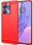 Motorola Edge 40 5g Fırçalanmış Telefon Kılıfı Karbon Fiber Doku Tpu Kapak-Kırmızı (Yurt Dışından) 1