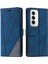 Oppo RENO12 5g(Global)Kılıf Baskılı Çizgiler Pu Deri Ekleme Cüzdan Telefon Kılıfı-Mavi (Yurt Dışından) 1
