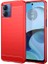 Motorola Moto G14 4g Için Yumuşak Tpu Fırçalanmış Kılıf, Karbon Fiber Dokulu Telefon Kılıfı-Kırmızı (Yurt Dışından) 1