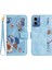 Motorola Moto G45 5G/G34 5g Kılıf Standı Fonksiyonu Çiçek Desenli Pu Deri Telefon Kılıfı-Bebek Mavisi (Yurt Dışından) 1