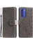 Motorola Moto G51 5g Için Mandala Çiçek Baskılı Telefon Kılıfı, Bilek Kayışlı Pu Deri Darbeye Dayanıklı Cüzdan Kılıf Standı Kabuk-Gri (Yurt Dışından) 1