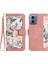 Motorola Moto G45 5G/G34 5g Kılıf Standı Fonksiyonu Çiçek Desenli Pu Deri Telefon Kılıfı-Pembe (Yurt Dışından) 1