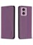 Bınfen Color BF18 Motorola Moto G45 5G/G34 5g Kılıf Kart Tutucu Deri Telefon Kılıfı-Koyu Mor (Yurt Dışından) 1