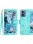 Motorola Moto G45 5G/G34 5g Kılıf Standı Fonksiyonu Çiçek Desenli Pu Deri Telefon Kılıfı-Yeşil (Yurt Dışından) 1