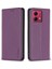 Bınfen Color BF18 Motorola Moto G84 5g Kılıf Pu Deri Kart Yuvaları Telefon Kılıfı Kabuk-Koyu Mor (Yurt Dışından) 1