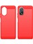 Oppo A38 4G/A18 4g Kılıf Çizilmez Telefon Kılıfı Karbon Fiber Doku Tpu Telefon Kabuğu-Kırmızı (Yurt Dışından) 5