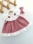 Kız Bebek Pötikareli Kiraz Nakışlı Saç Bantlı Yazlık Elbise 2