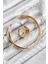 Pirinç Ayrık Model Gold Renk Bileklik Yüzük Set - Lisinya 2