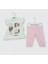 Bebek Kız Bebek Ikili Takım Çiçek Desenli – Kısa Kollu Tişört & Pembe Tayt 2