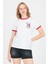 Beyaz Yazı Baskılı Regular Fit Ribana Detaylı Tişört 6325 1