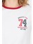 Beyaz Yazı Baskılı Regular Fit Ribana Detaylı Tişört 6325 4