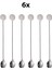 6 Adet 304 Çelik 21 cm Kokteyl Kahve Latte Karıştırma Barmen Kaşığı CIN764BY-6 1