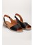 Kadın Hakiki Deri Günlük Alçak Topuklu Sandalet Siyah - Krep Taban 4