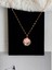 Pembe Çiçek Luxury Sanat Çelik Kolye 1