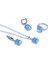 Mavi Icecut Taşlı Gümüş Set 5