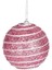 Yılbaşı Topu Pullu Beyaz Şerit Ip Desenli 2'li Paket Pembe 9 Cm. 3