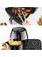 Siyah Isıya Dayanıklı Yıkanılabilir Silikon Fırın ve Airfryer Kare Model Pişirme Matı 21,5 cm 4